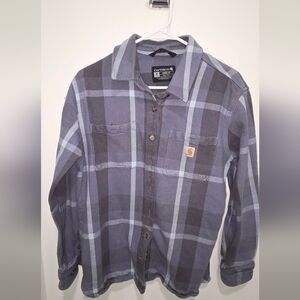 Carhartt Blue and Gray Plaid Jacket